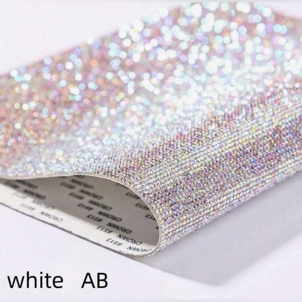 Sheet of Silver Rhinestone Appliqué for Craft, Clothing, Home Embellishments New